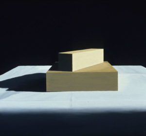 “Two Shapes”, 1988, oil on poplar panel, 14.5" x 15.5"