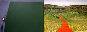 Dead Roads, "Across the Sea of Grassland, Dead Roads", 1992, oil on canvas diptych, 60" x 192"