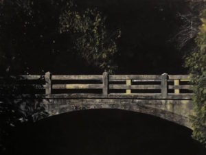 "Jackson Park Bridge", 2019, gouache on paper, 9" x 12"